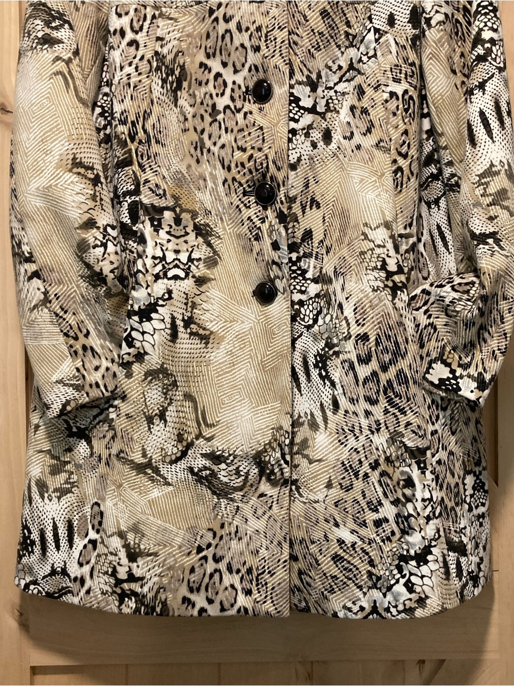 Muse for Boston Proper Women’s Long Jacket Size 10 Lined Multicolor Animal Print - Picture 5 of 10